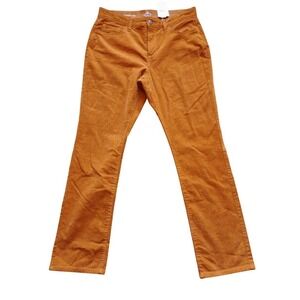 NWT St. John's Bay Corduroy Pants Straight Leg Size 12 Chestnut Brown